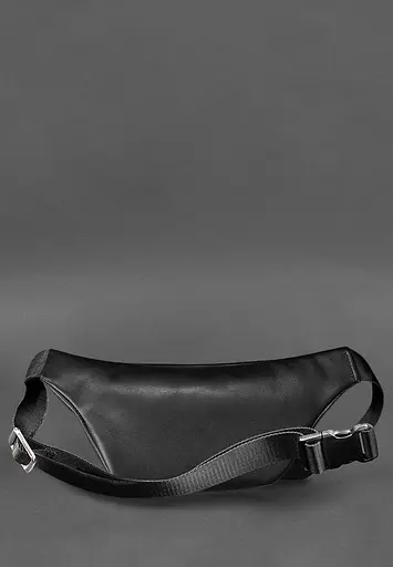 Шкіряна поясна сумка-бананка Kanny чорна - фото 2