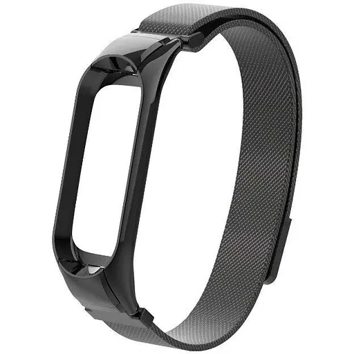 Ремешок для фитнес-браслета Boorui для Xiaomi Mi Band 5 и 6 миланская петля черный