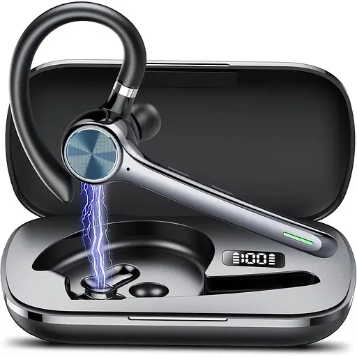 Bluetooth-гарнитура Hoxe V5.3, беспроводная гарнитура громкоговорящей связи 100H Talk с двойным шумоподавлением ENC, отключение