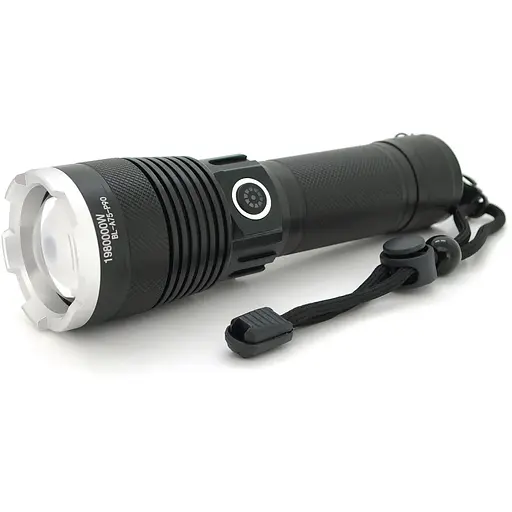 Ліхтар ручний Bailong BL-A75-P90, 1LED Cree XHP50.2, 19W, 5 режими, ZOOM,26650/6800mah/3xААА, Black, IP40, кабель USB-micro, 160х46х32мм, BOX