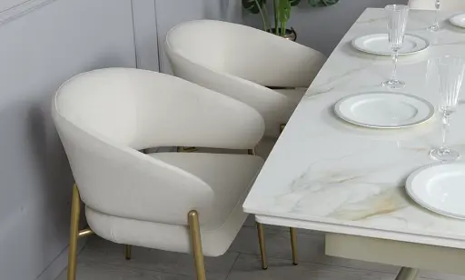 Стіл Рим обідній розкладний білий глянець 1800/2600x900x750 ноги шампань - фото 15