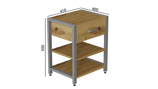 Тумба універсальна Ferrum-decor Вів'єн 1/2 50x41x40 сірий ДСП Дуб Артізан 16мм (FRD-104135) - фото 6