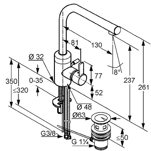 Смеситель для умывальника Kludi Zenta 382940575 - фото 2