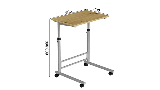 Стіл приставний Ferrum-decor Аміго 62x60x40 метал Сірий ДСП Дуб Артізан 16мм (FRD-102545) - фото 3