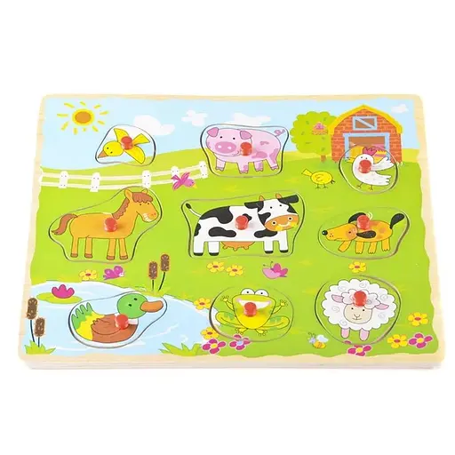 Игрушка для развития деревянная вкладыш ферма IE137
