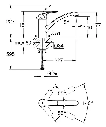 Смеситель для кухни Grohe Eurosmart 332812433 Черный матовый - фото 5