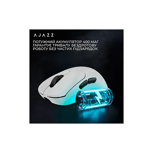Мышка Ajazz AJ179PRO Wireless/Bluetooth/USB Charging Dock White (AJ179-PRO-W) - фото 10