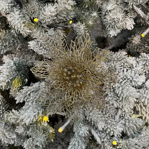 Ялинкова іграшка MIS LT Квітка Різдвяник павутинка 16х16х4 см золотий - фото 2