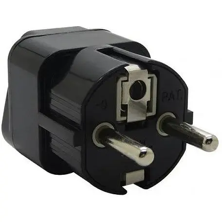 Перехідник живлення 220 В із вилок AU/US/UK на розетку EU Value S1008 чорний