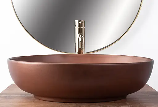 Умивальник Rea Villa Copper накладний REA-U9668, Коричневий - фото 4