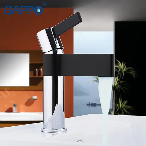 G1081 Змішувач для умивальника гайка чорний/хром Ø35 Gappo Atlantic 1/8 Чорний матовий - фото 4