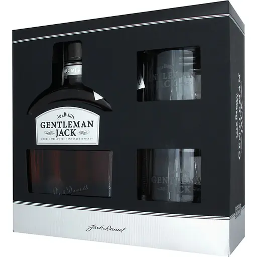 Уцінка. Набір віскі Jack Daniel's Gentleman Jack 40% 0.7 л + 2 склянки  - фото 2