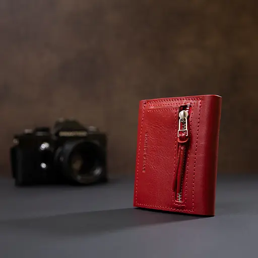 Кожаный женский кошелек Grande Pelle 9.5х10х1.5 см acs0018767 - фото 6