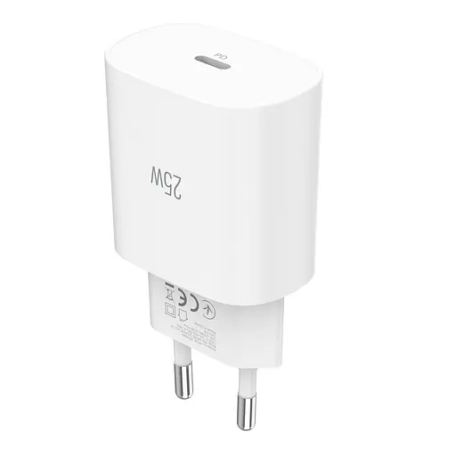 Зарядное устройство сетевое MAKE 25W GaN3 Mini Type-C PD3.0 White - фото 4