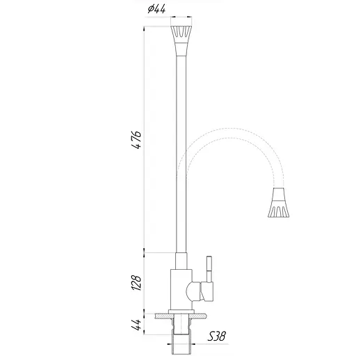 Змішувач для кухні Globus Lux ALPEN SBT1-203SA-G03 - фото 4