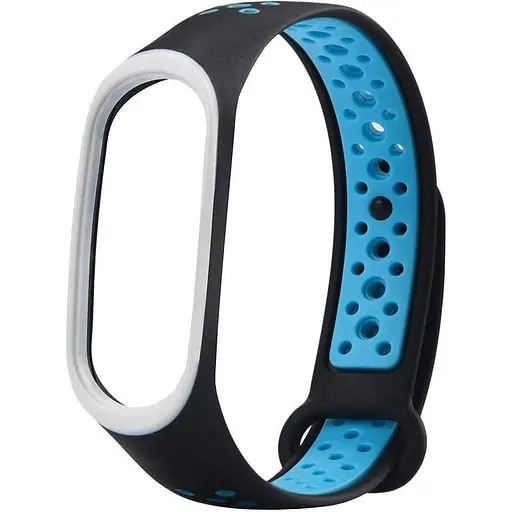 Ремешок для фитнес-браслета Lemfo для Xiaomi Mi Band 3 и 4 Nike Design черный с синим