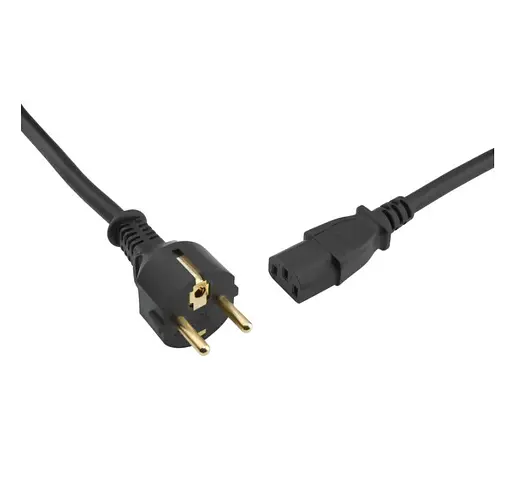 Кабель питания OEHLBACH Powercord C13 CEE7/7 Black 5m - фото 2