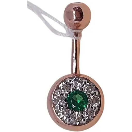 Серебряная серьга для пирсинга пупка Silvex 925. ПР3ФИ/019