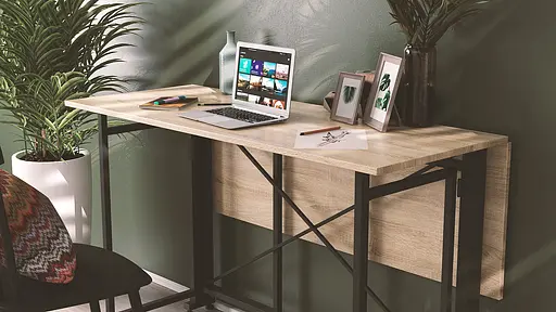 Стіл-книжка трансформер Оріон 3 Ferrum-decor 750x1150x880 Чорний метал ДСП Дуб Сонома 16 мм (FRD-105084) - фото 8