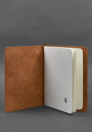 Кожаный блокнот (софт-бук) 8.0 на резинке светло-коричневый - фото 3