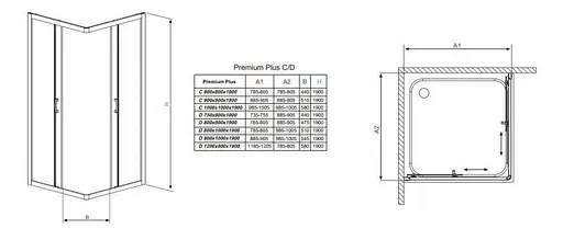 Душова кабіна Radaway Premium Plus D 90x80x190 скло прозоре 30437-01-01N - фото 4