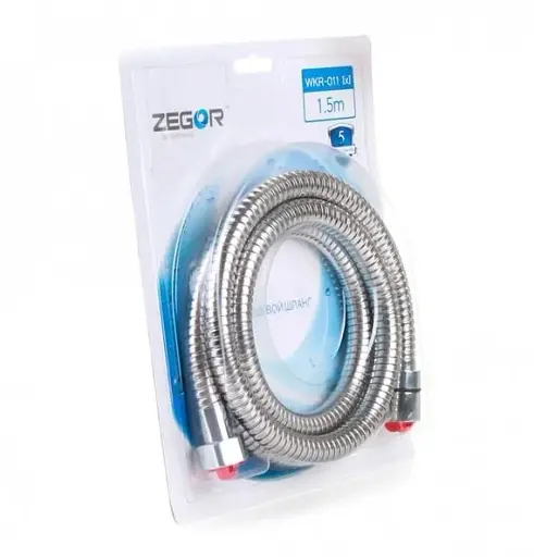 Шланг для душа растяжной Zegor WKR-011 металлизированная оплетка 1,5 м Хром 30412 - фото 2