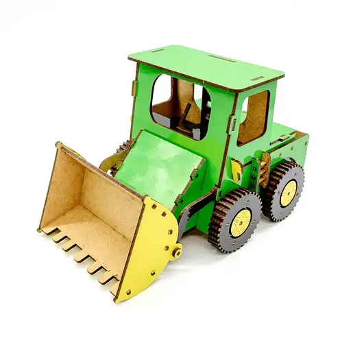 Детский деревянный 3D конструктор Бульдозер PuzzleOk Puz-26918 91 деталь - фото 5