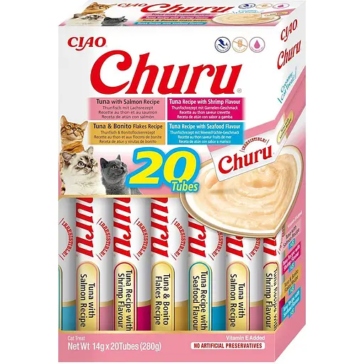 Ласощі для котів Inaba Churu Різновиди морепродуктів 4 шт. x 14 г