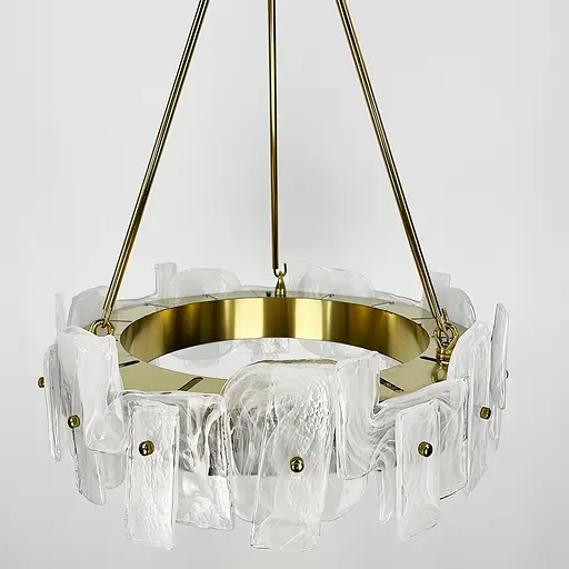 Латунная люстра с декоративными пластинами в двух размерах Line.F Диаметр 50см - фото 4