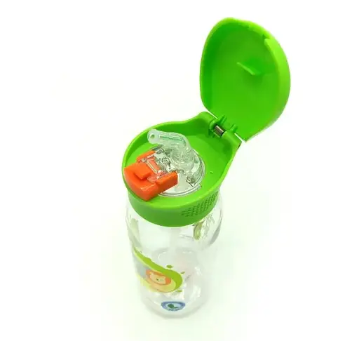 Пляшка для води Casno 400 мл KXN-1195 Зелена (Малята-звірята) з соломинкою (KXN-1195_Animals) - фото 2