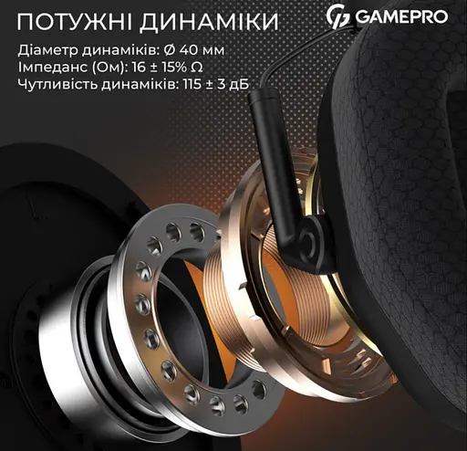 Игровые наушники GamePro HSW-120-B Wireless Mercury Genesis Pro Black - фото 7