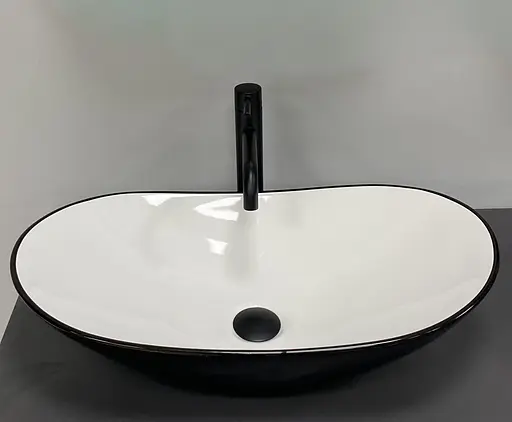 Умивальник VBI Turin black white накладний VBI-011513, Чорний матовий - фото 4