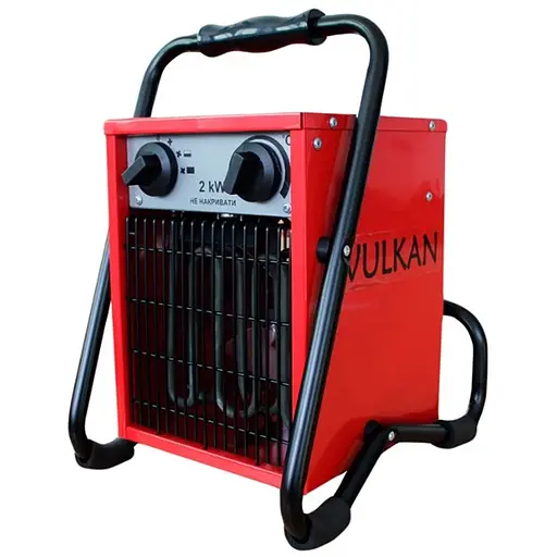 Електричний тепловентилятор Vulkan 2,0 кВт, площа обігріву 20 кв.м., червоний, підлоговий, SL-TSE-20C - фото 1