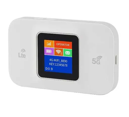 Портативний Wi-Fi модем з екраном Mobile Router PH314-E LCD 2.4G, 4G та 5G LTE роутер White (17962)