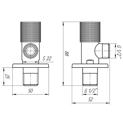 Кран кутовий кераміка Solomon Exlusive 1/2″X3/4″ 989 Black ( 1шт.) - фото 5