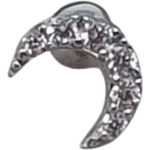 Срібна сережка для пірсингу хелікса Ірій Луна з фіанітами. 40107ШТ