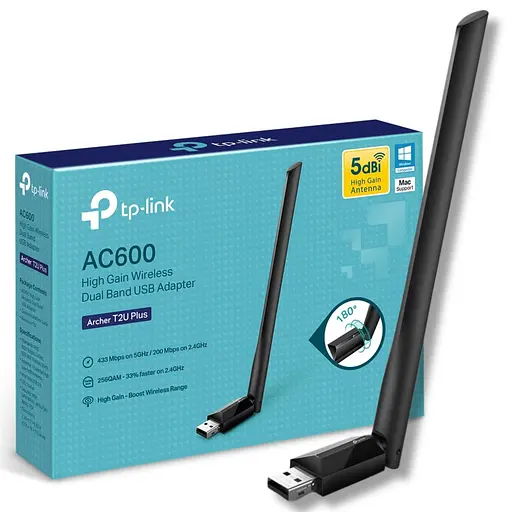 Регулируемая антенна Wi-Fi адаптер USB 2.0 TP-Link Archer T2U plus - фото 4