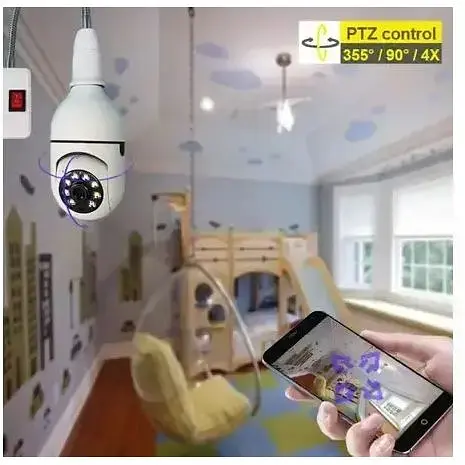 Камера видеонаблюдения в патрон Happy Home IPC-V380-E27 дистанционный доступ, ночная съемка, определение движения, микрофон - фото 5