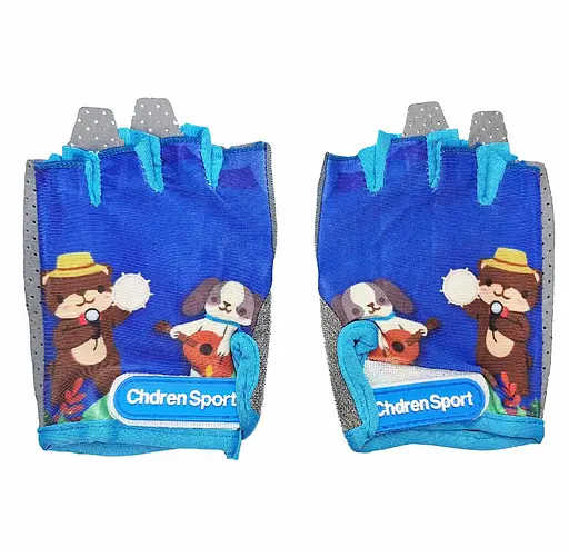 Велорукавиці дитячі Chdren Sport з короткими пальцями M синьо-сірий (G0001594) - фото 3