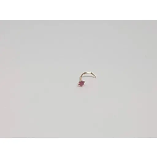 Золотая серьга-пирсинг в нос Dear с фианитом. 1018.1 Розовый - фото 3