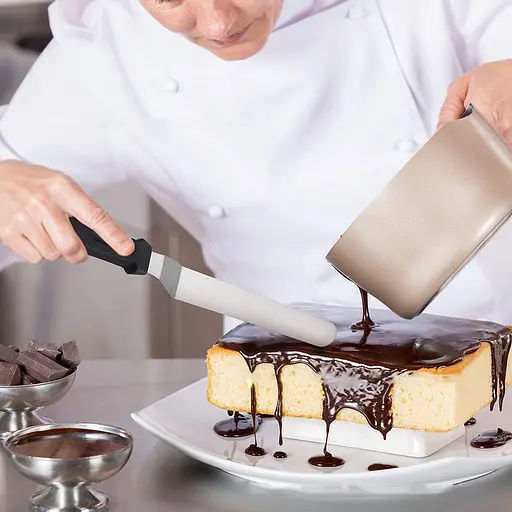 Шпатель кондитерський вигнутий скребок лопатка кондитерська з нержавіючої сталі 36.5 см, A-plus 85677 - фото 3