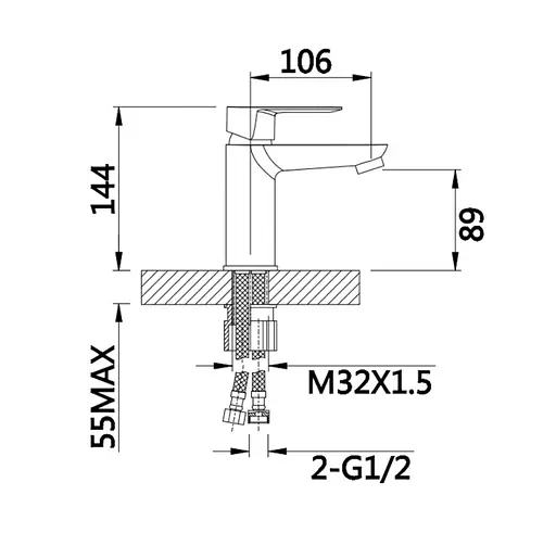 Смеситель для раковины Lidz Latwa 001 (k35) LDLAT001WHI45423 White - фото 3
