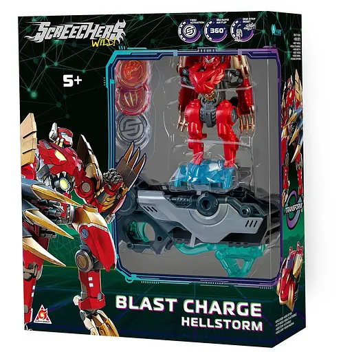 Ігровий набір Screechers Wild! S5 L1 V2  Хелшторм запускач-бластер та машинка-трансформер (KS686112)