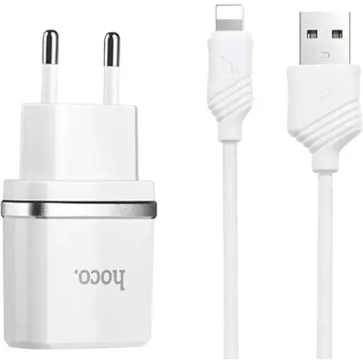 Адаптер зарядного устройства Hoco C12 Dual USB Charger 2 USB 2.4A Output Lightning Adapter iPhone 6 / iPhone 5