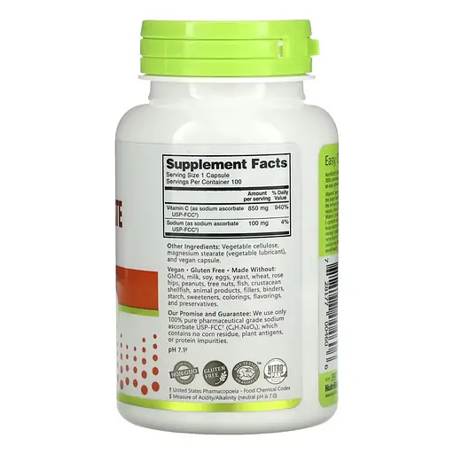 Вітаміни Nutribiotic Sodium Ascorbate 100 caps (1086-2022-10-3007) - фото 2