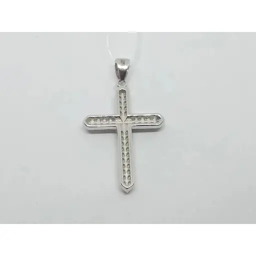 Срібний хрест Аметист з фіанітами 1351951 - фото 3