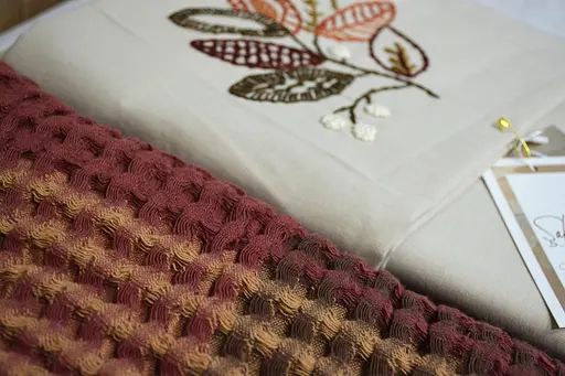 Літня постільна білизна з покривалом-піке Floransa Ekru Saheser pbe0051390 - фото 2