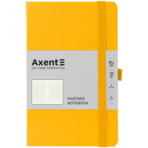 Книга записна Axent Partner A5- в клітинку 96 аркушів жовта (8201-08-A)