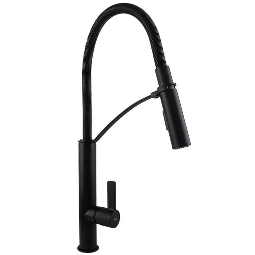 Змішувач для кухні TOPAZ MODERNO TMD 8818-H23-BL чорний матовий з лійкою душем - фото 2