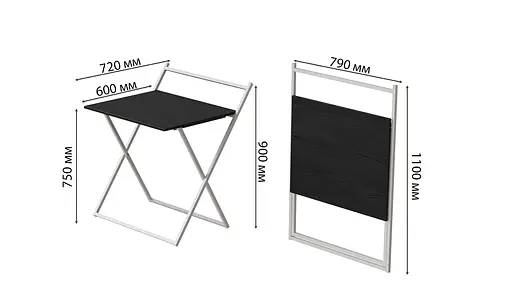 Стол трансформер Компакт 3 750x790x720 Белый металл ДСП Сосна Кембра 16 мм FRD-104685 - фото 3